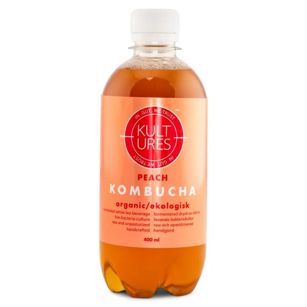Kultures Kombucha, Fersken, 400 ml