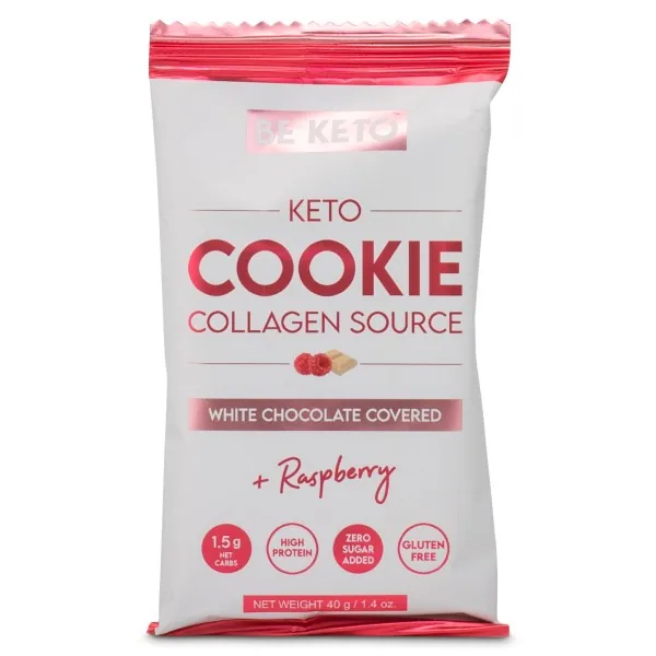 BeKeto KETO Cookie, White Chocolate & Raspberry, 40 g