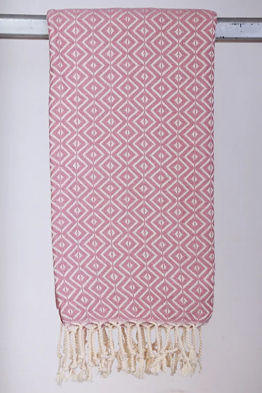 Hamam Jenny Diamond rosa - 90 * 180 cm Stort Håndklæde