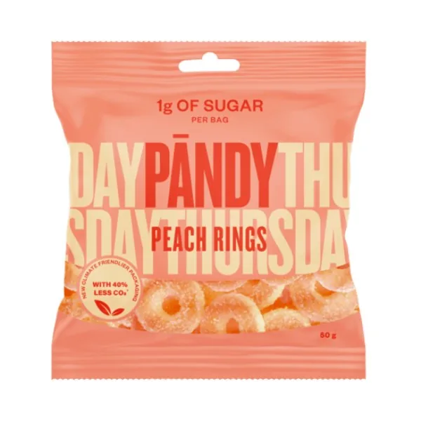 Pändy Candy, Peach Rings, 50 g