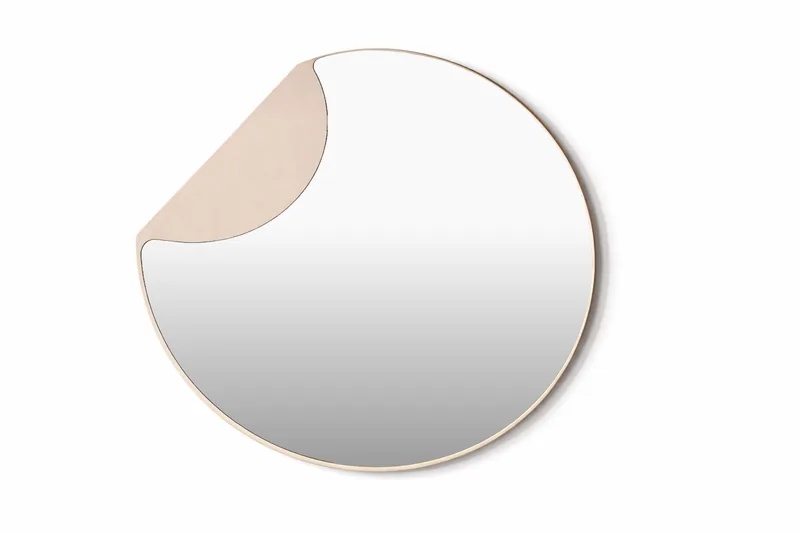 VENTURE HOME Mui vægspejl - spejlglas og beige MDF (80x70)