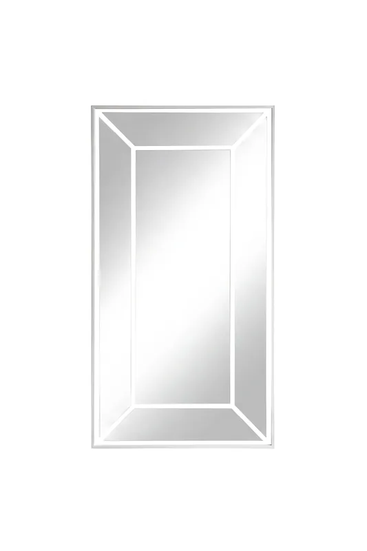 VENTURE HOME Lojf gulvspejl, rektangulær - spejlglas og hvid aluminium (180x90)