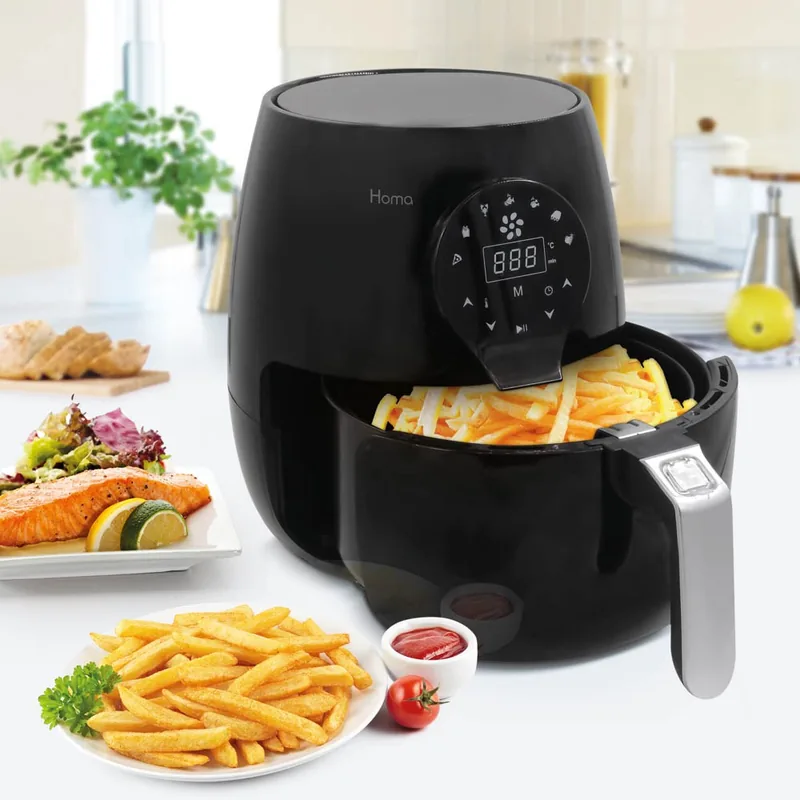 Air Fryer fra Homa 3,5 liter. Elektronisk med 7 programmer og non-stick belægning - Hurtig levering