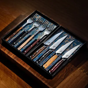 ECLIPSES III steakknive og gafler i damaskusstål · 8 dele