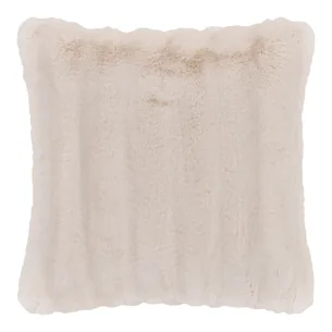 HOUSE NORDIC Galena pyntepude, kvadratisk - hvid polyester imiteret pels (45x45)