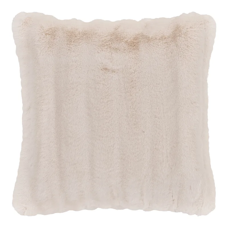 HOUSE NORDIC Galena pyntepude, kvadratisk - hvid polyester imiteret pels (45x45)