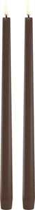 LED Slim Taper Candle, Brown, Smooth, 2pack, 2,3x32 cm