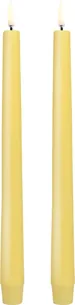 LED Taper Candle, Wheat Yellow, Smooth, 2pack, 2,3x25 cm