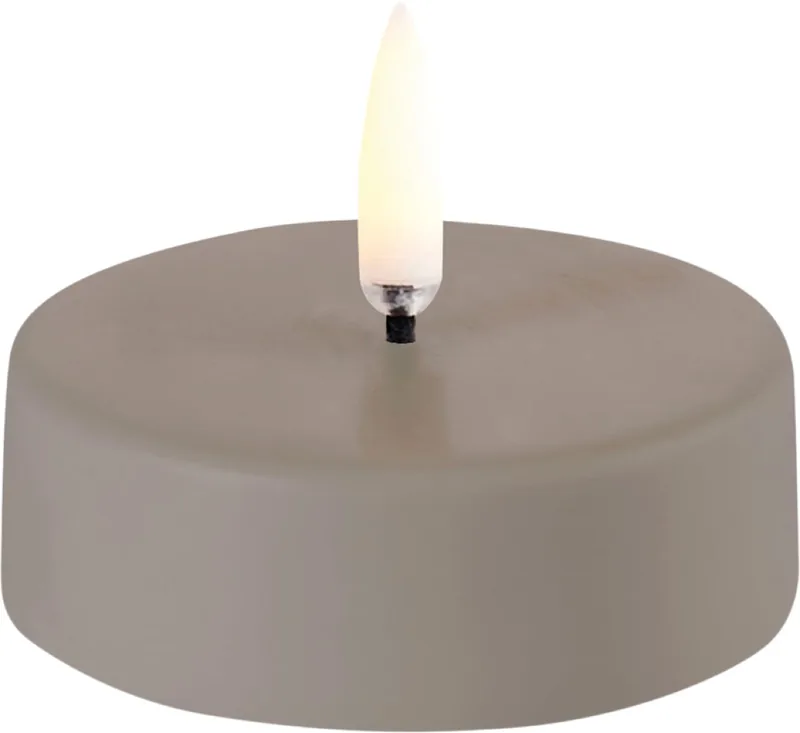 LED Tealight Maxi, Sandstone wax, Smooth, 6,1x2,2 cm