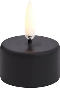 LED Tealight Premium 400~, Plain Black wax, Smooth, 4x21 cm