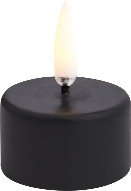 LED Tealight Premium 400~, Plain Black wax, Smooth, 4x21 cm