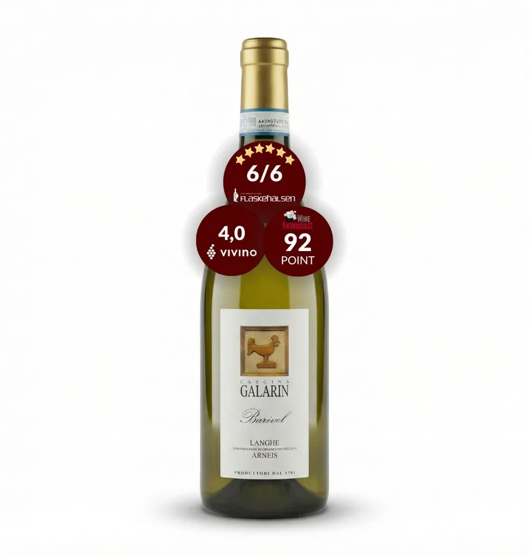 Galarin Langhe Arneis DOC "Barivel" Økologisk, Piemonte Italien, 2025