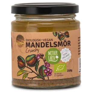Mother Earth Mandelsmør Crunchy Premium Øko, 210 g