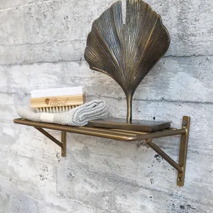 Hylde med Riller Antique Messing - 32 cm - Jern - Chic Antique
