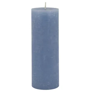 Macon Bloklys Rustik Sky Blue - Ø 7 cm H 20 cm - 80 Timer - Chic Antique