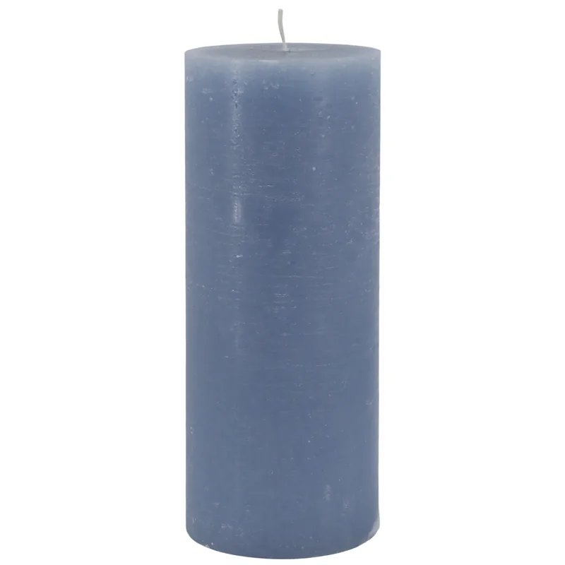 Macon Bloklys Rustik Sky Blue - Ø 10 cm H 30 cm - 150 Timer - Chic Antique