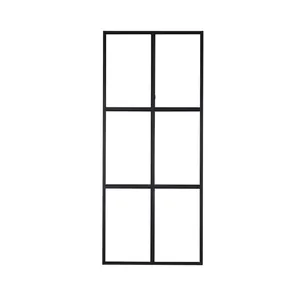 VENTURE DESIGN Leif rumdeler - glas og sort metal (90x210)