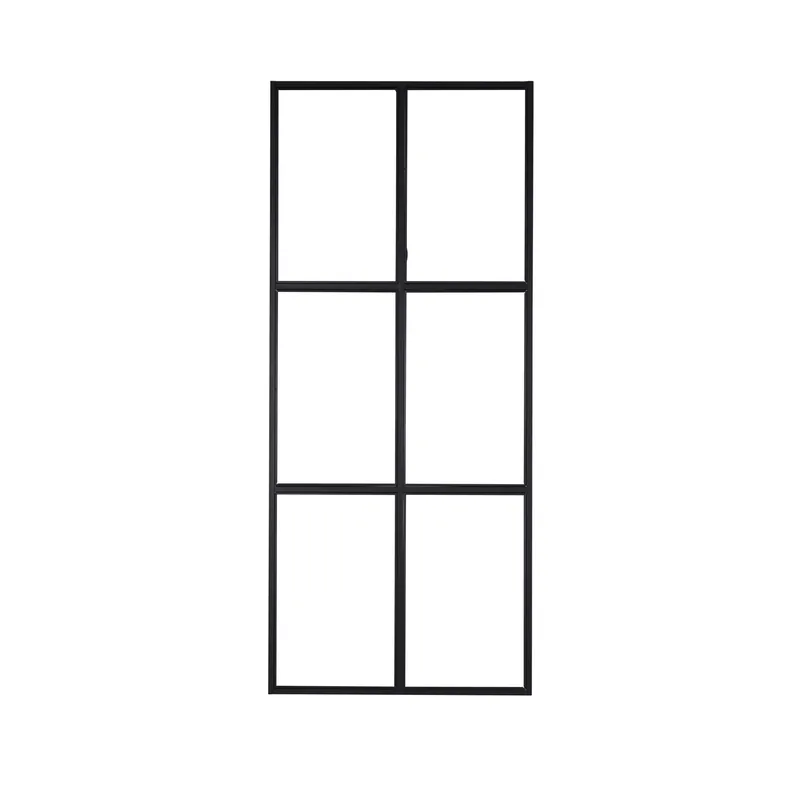 VENTURE DESIGN Leif rumdeler - glas og sort metal (90x210)