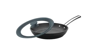 Stegepande 24 cm. med fantastisk 3D belægning og GRATIS silikone låg - Hurtig levering