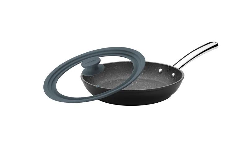 Stegepande 24 cm. med fantastisk 3D belægning og GRATIS silikone låg - Hurtig levering