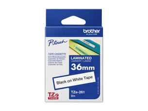 Brother TZe-261 36mm sort på hvid 8m, lamineret, 1 kassette