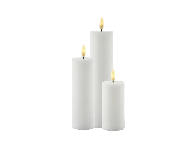 Sirius Sirius Smilla Genopladelig Bloklyssæt Ø 5 cm - Hvid - 3 stk