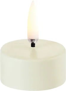 LED Tealight 400~ Battery Incl. , Ivory wax, Smooth, 4x2,1 cm
