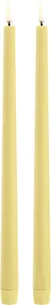 LED Slim Taper Candle, Wheat Yellow, Smooth, 2pack, 2,3x32 cm