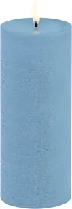 LED Pillar Candle, Sky Blue, Rustic, 7,8x20,3 cm