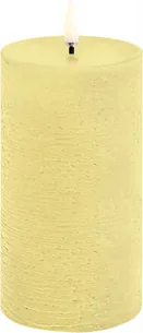 LED Pillar Candle, Wheat Yellow, Rustic, 7,8x15,2 cm