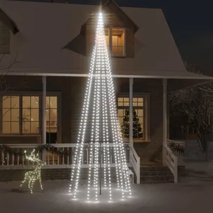 Juletræ til flagstang med 732 LED'er - 500 cm, kold hvid