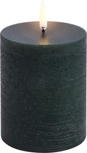 LED Pillar Candle, Pine Green, Rustic, 7,8 x 10,1 cm 4/24