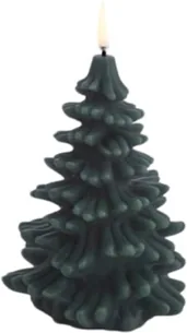 LED Candle Christmas Tree, Pine Green, Smooth, 10x15 cm 2/12