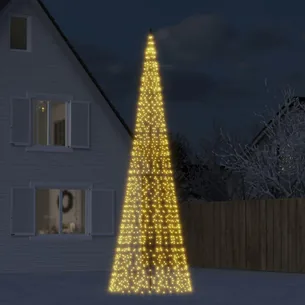 LED-juletræ til flagstang 500 cm - 1534 LED, varmt hvidt