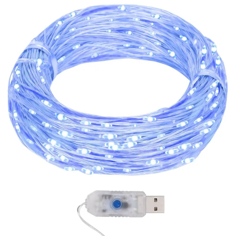 Lyskæde med 400 LED 40 m 8 funktioner - blå