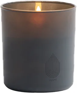 LED Rechargeable Glass Candle, Grey, 9,2x10,2 cm