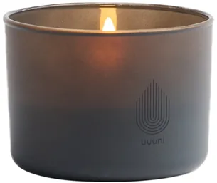 LED Rechargeable Glass Candle, Grey, 8,2x6 cm