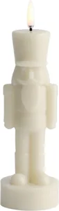 LED Candle, Nutcracker, Oyster Grey, Smooth, 7x21 cm