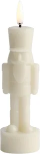 LED Candle, Nutcracker, Oyster Grey, Smooth, 6x16,5 cm