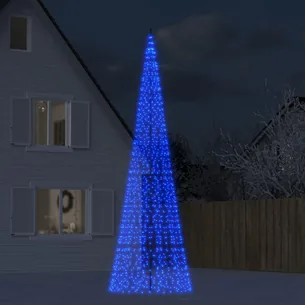 LED-juletræ til flagstang 500 cm - blå