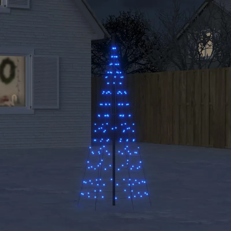 LED-juletræ til flagstang 180 cm 200 LED'er - blåt lys
