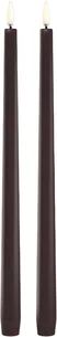 LED Slim Taper Candle, Dusty Mulberry, Smooth, 2pack, 2,3x3