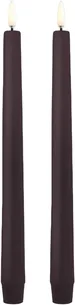 LED Taper Candle, Dusty Mulberry, Smooth, 2pack, 2,3x25 cm
