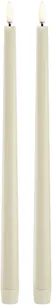LED Slim Taper Candle, Oyster Grey, Smooth, 2pack, 2,3x32 c