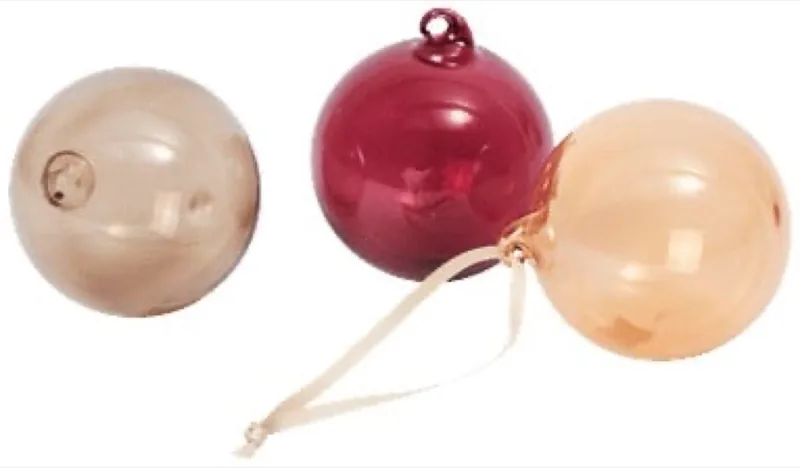 Glass Baubles M - Set of 3 - Roseate Translucent