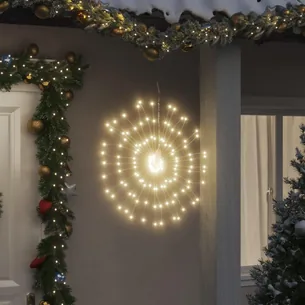 Starburst-juledekoration 2 stk. 140 LED 17 cm - varm hvid