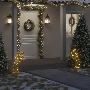 Julelysdekoration med stjerneskud og jordspyd 80 LED - 62 cm
