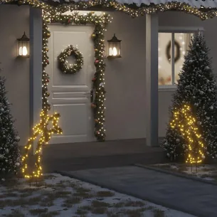 Julelysdekoration stjerneskud med jordspyd - 115 LED, 89 cm