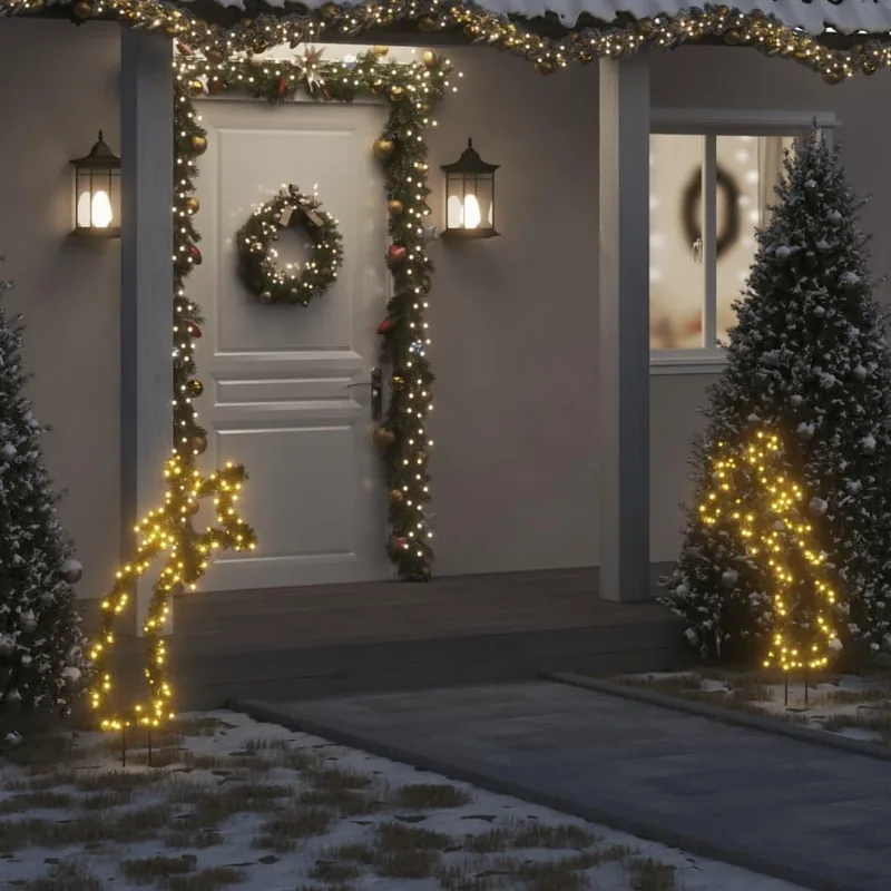 Julelysdekoration stjerneskud med jordspyd - 115 LED, 89 cm