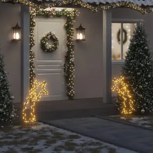 Julelys med stjerneskud og jordspyd 115 LED 89 cm